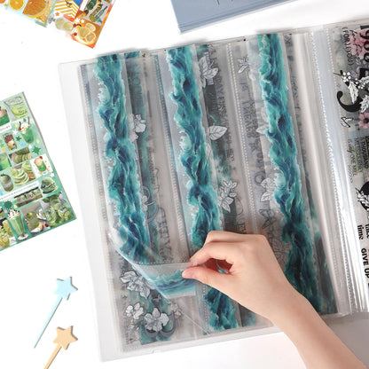 1 Pc Three Compartment Long Strip Sticker and Tape Organizer Notebook