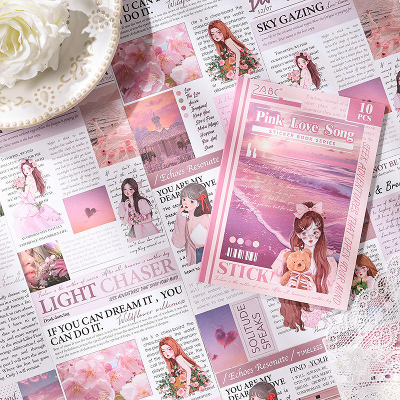 10 Sheets A Girl's Thoughts Series Retro Scrapbooking Paper