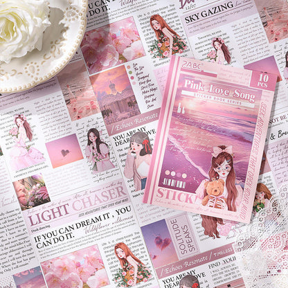 10 Sheets A Girl's Thoughts Series Retro Scrapbooking Paper