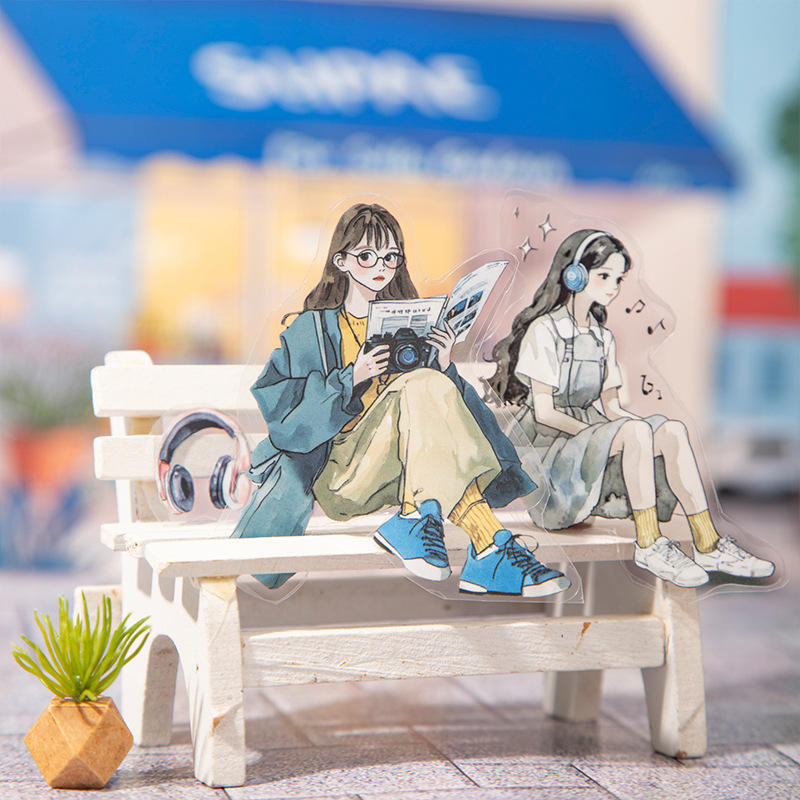 20 Sheets Nini's Travel Plans Series Scenery Dual-Material Sticker Book