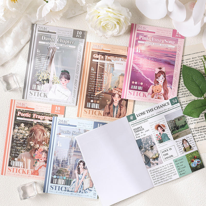 10 Sheets A Girl's Thoughts Series Retro Scrapbooking Paper