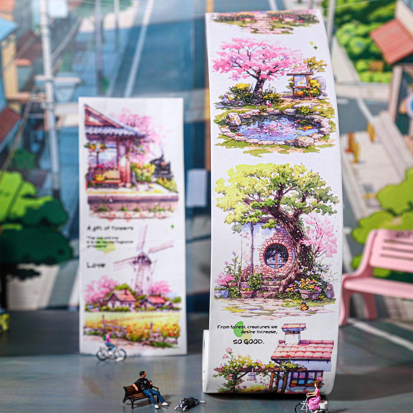 80mm*200cm Encounter Slow Time Series Vintage City Street Washi Tape