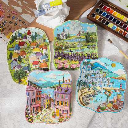 3 Sheets Embroidery Journey Series DIY decorative stickers