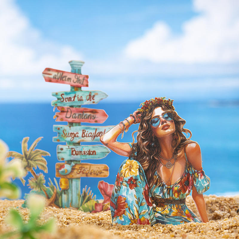 20 Pcs Summer Travel Journey Series Vintage Character stickers