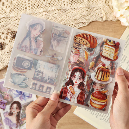 20 Sheets Flower Letter Creative Character PET Sticker Book