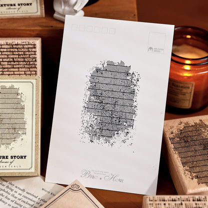 1 Pc Stamp Texture Tales Series Wooden Stamp for Journaling
