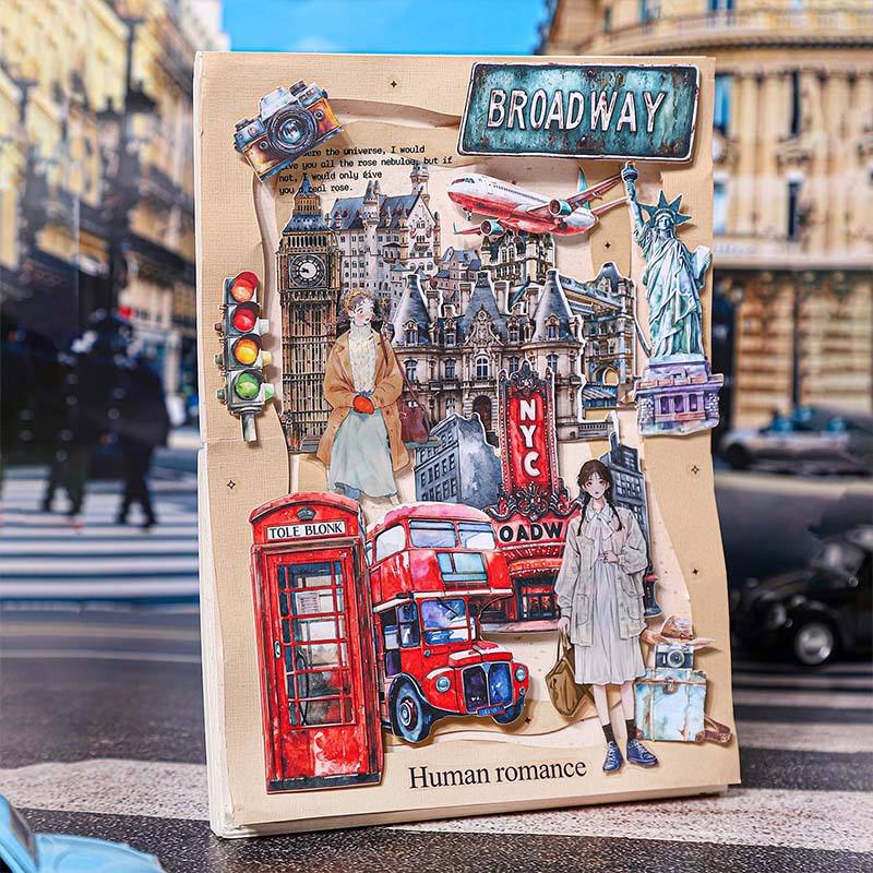 10 Pcs Universal Wanderlust Series Travel Theme Hard Card Stickers
