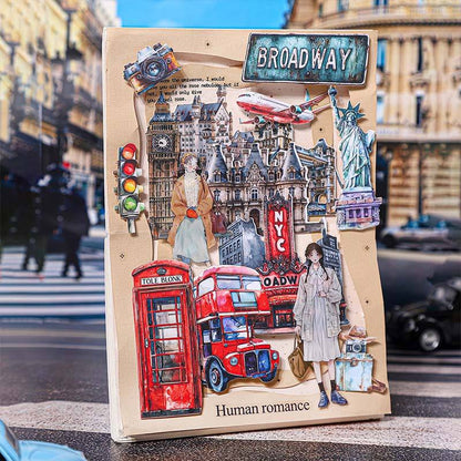 10 Pcs Universal Wanderlust Series Travel Theme Hard Card Stickers
