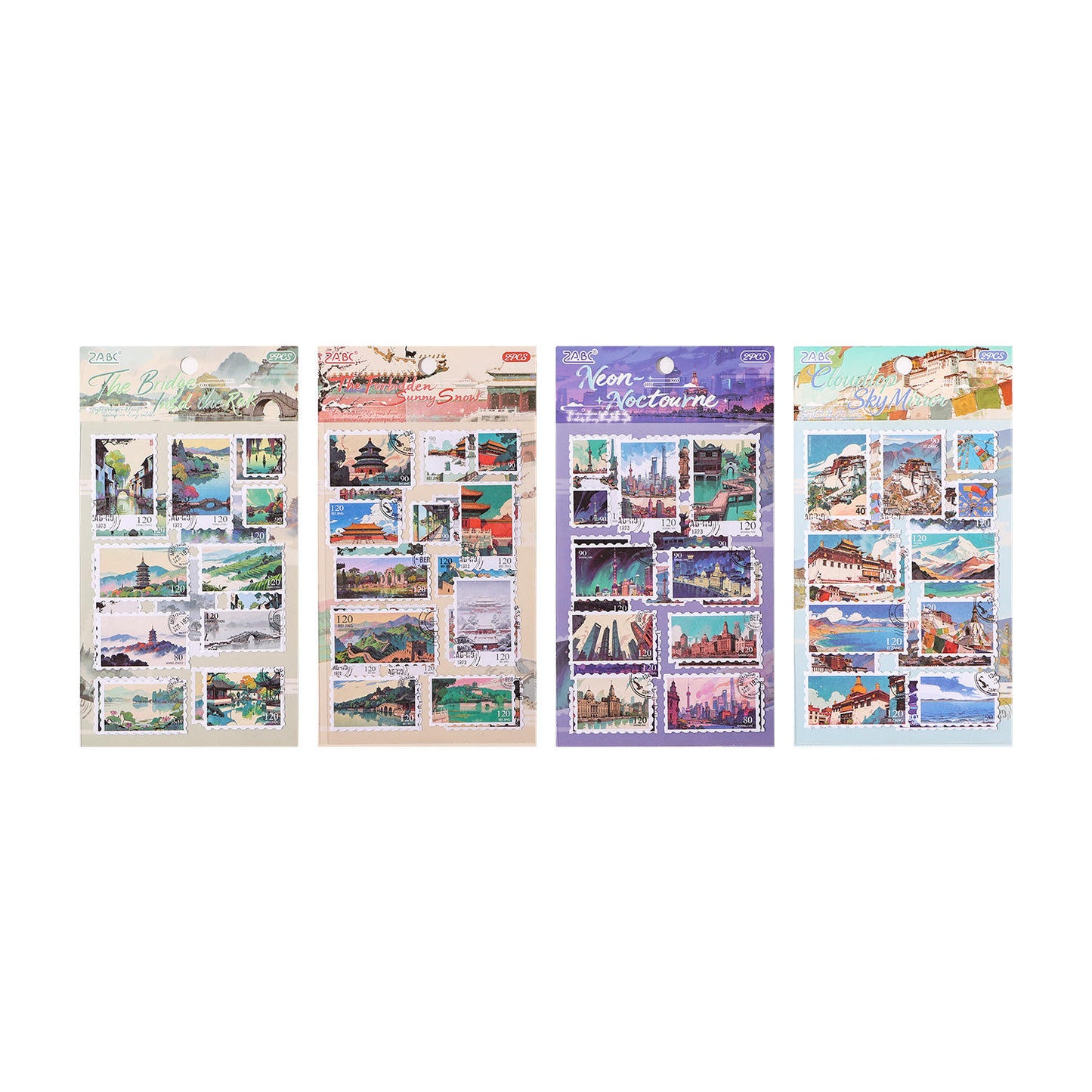 2 Sheets Postal City Charm Series Journaling stickers