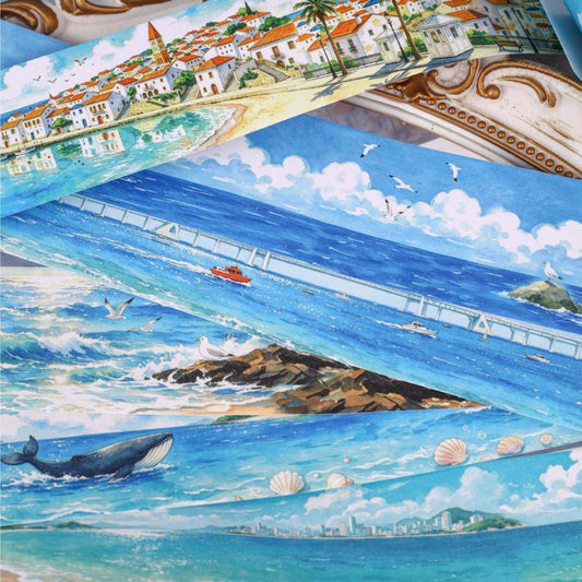 1 Roll Letters From The Coast Series Scenery-Themed Journal Decorative Tape