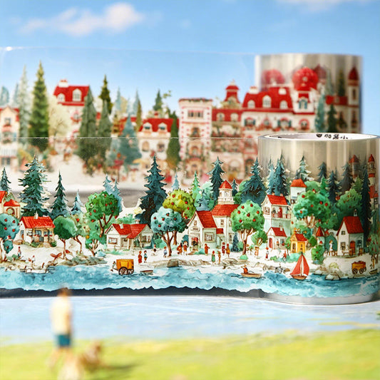 1 roll Walking Through the Town Series Watercolor Fairy Tale Tape