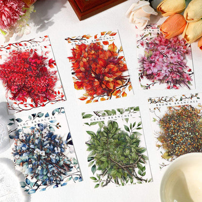 20 Pcs Branches and Leaves Series Decorative Stickers