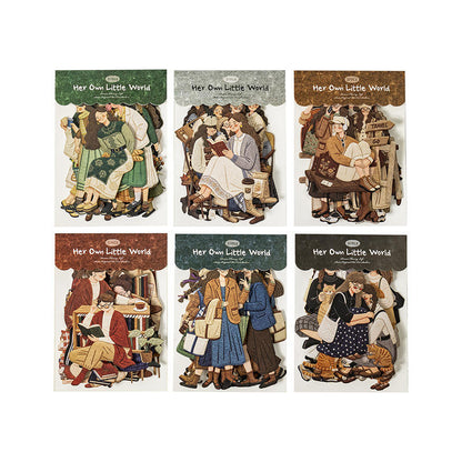 20 Pcs Her Little World Series Character Embroidery Texture Stickers