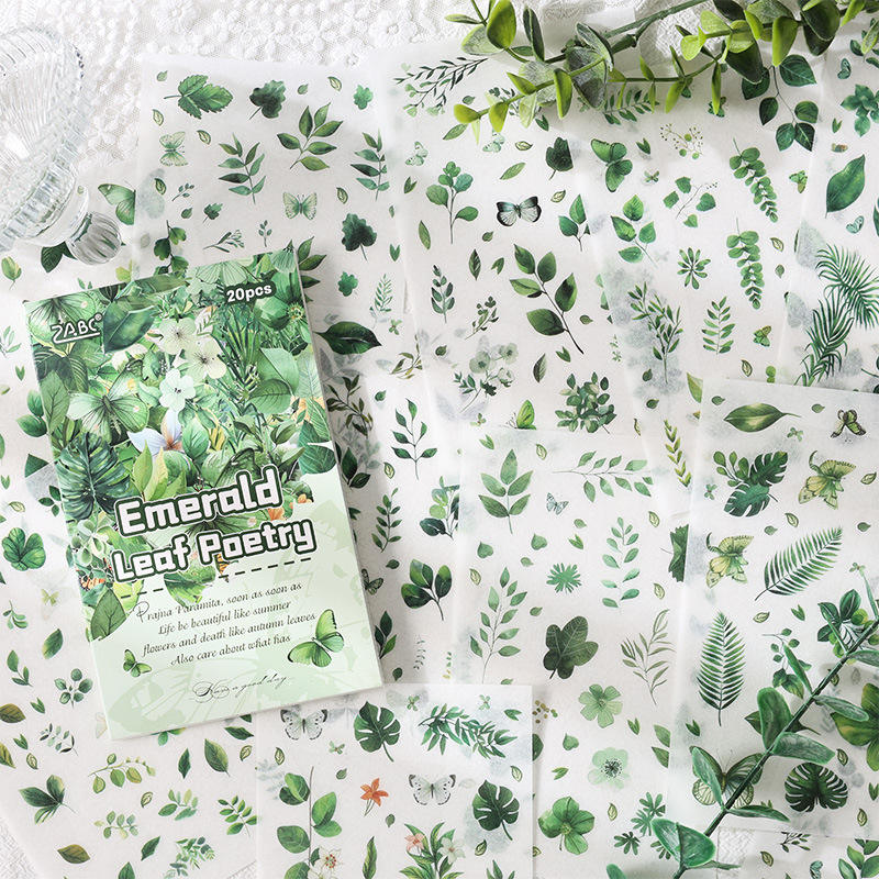 20 Sheets Floral Image Sticker Book for Journaling