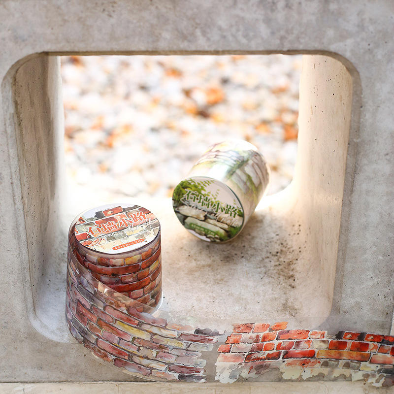 1 Roll One Fine Day Stone Wall Path Series Wall Tape for Journaling