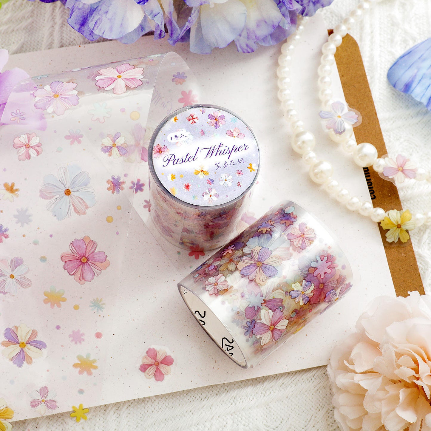 1 Roll Patel Whisper Die-Cut Flower Decorative Journal Tape