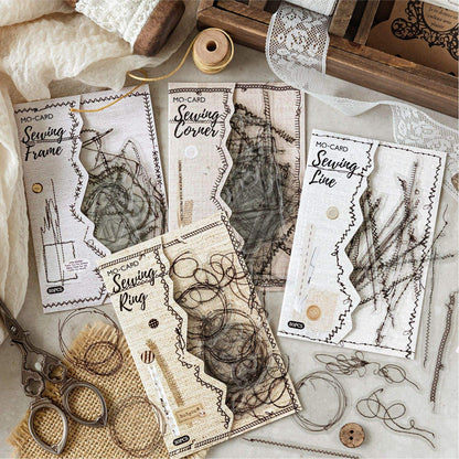 30 Pcs Sewing Studio Series Creative Sewing Thread Trace Scrapbooking Stickers