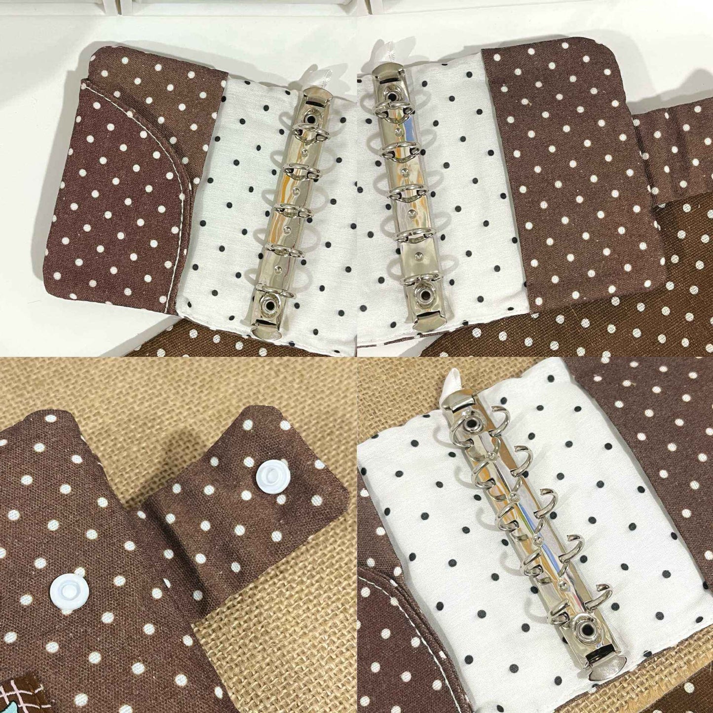 1 Pc Stylish Korean-style polka-dot brown M5 Cloth Notebook