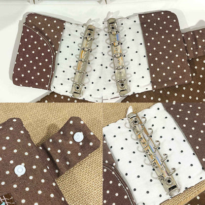 1 Pc Stylish Korean-style polka-dot brown M5 Cloth Notebook