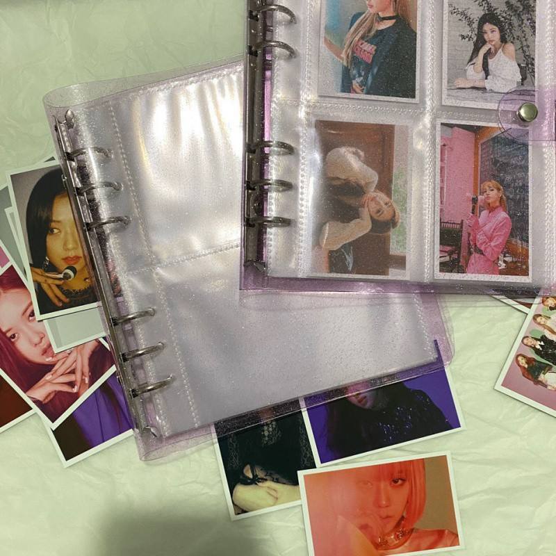 6 ring Loose leaf Photo Album Transparent Glittery Storage Journal
