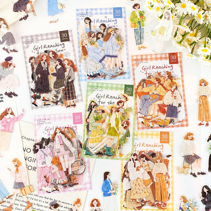 30 Pcs Sunshine Growth Series Instagram style Character Stickers