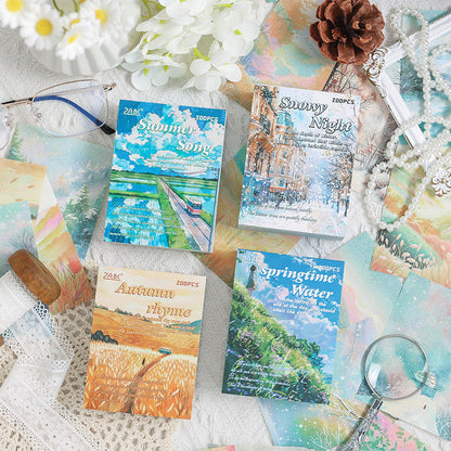 200 Sheets Four Seasons Note Paper Non-adhesive Material book