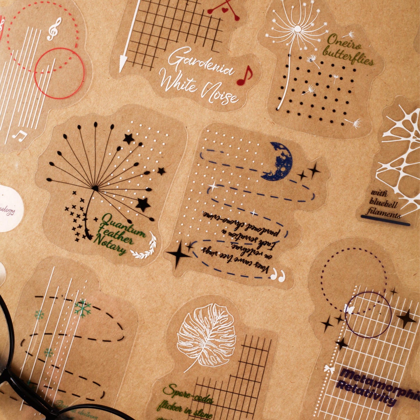 20 Pcs White Night Star Array Series Fresh DIY Decorative Stickers