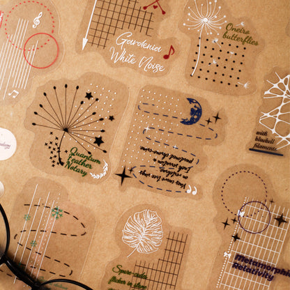 20 Pcs White Night Star Array Series Fresh DIY Decorative Stickers