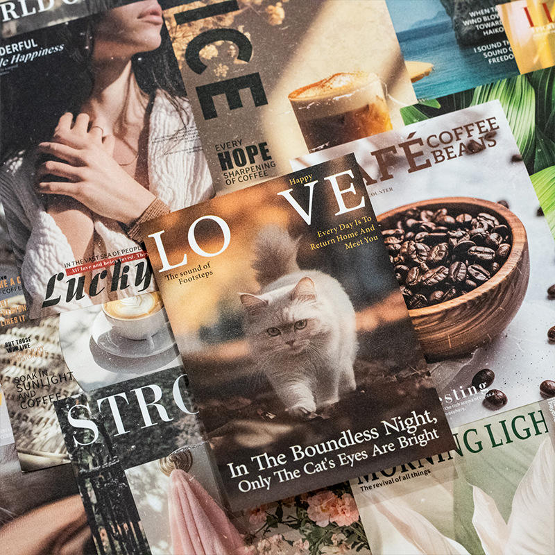 30 Sheets Loose Leaf Magazine Collection Series Retro Scrapbooking Paper