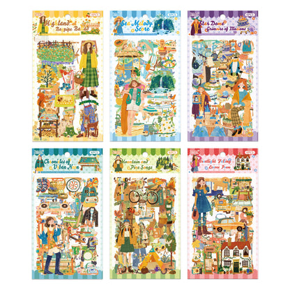 4 sheets Floating World Kaleidoscope Series stickers