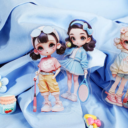 10 Pcs Cute Girl Series Cartoon Characters Decorative Stickers for Journaling