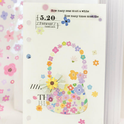 1 Roll Little Flower Story Series Edge-less Die-cut Flower Tape
