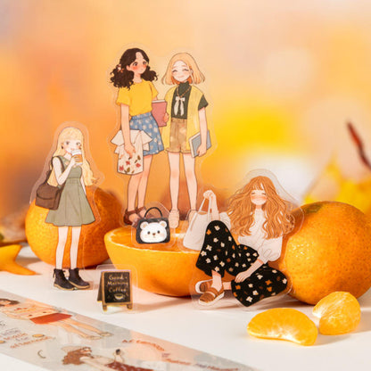 1 Roll Orange-Scented Girls Series Character Decorative Tape