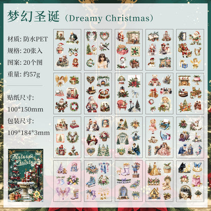 20 Sheets Christmas Letter Creative PET Sticker Book