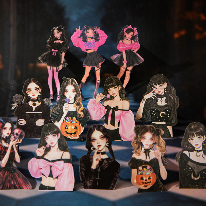 15 Pcs Luna Party Series Gothic-style Character Stickers for Scrapbooking