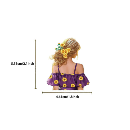 50 Pcs Colorful Floral Girl Sticker Pack for Bullet Journals