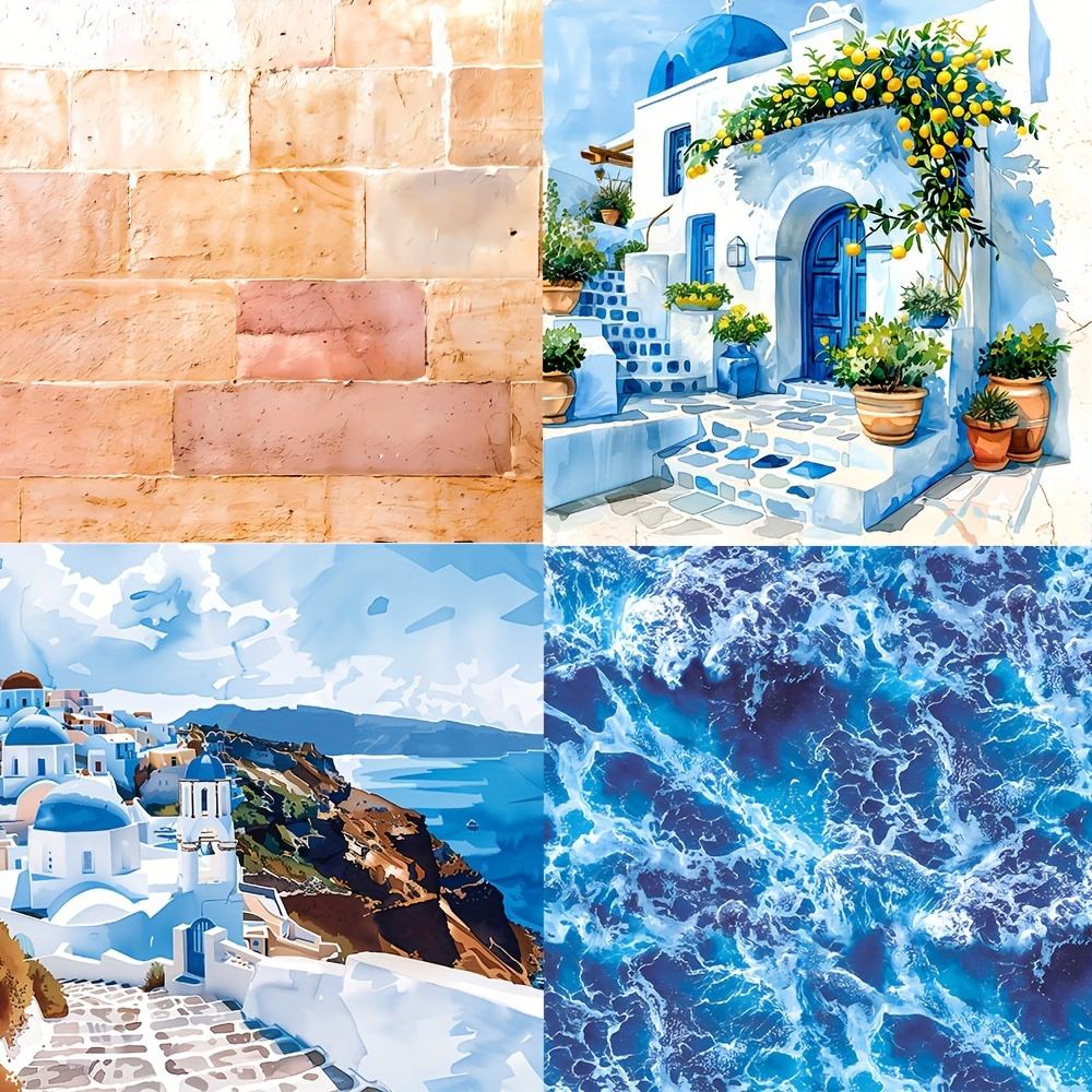 Mediterranean Summer Vibe Scrapbook Paper Set for Paper Craft