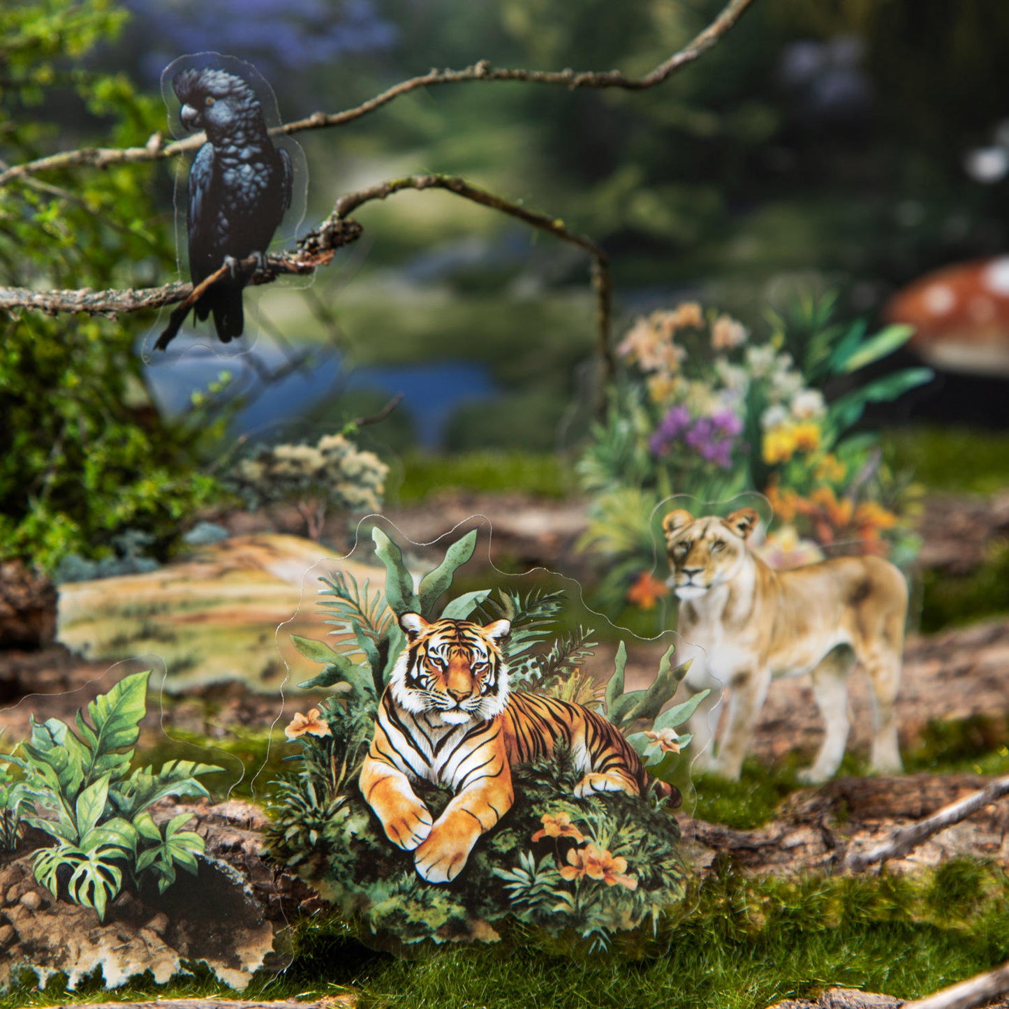 40pcs Woodland Encounter Animal Tree Shadow Beasts Sticker Pack