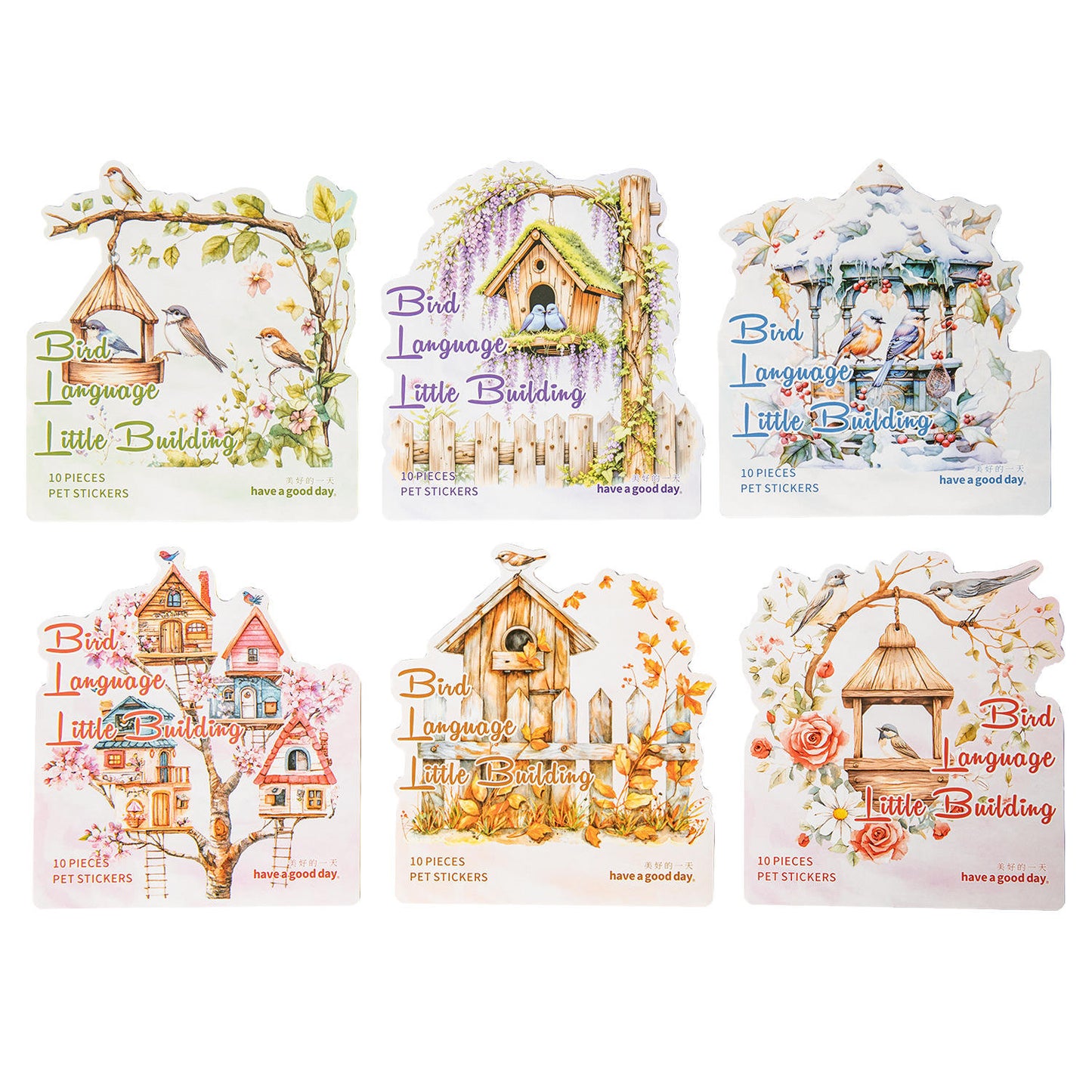 10 Pcs Bird Language Little Bird House Series Vintage Stickers