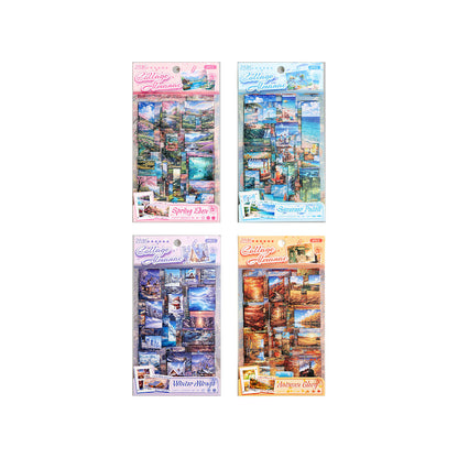 6 Sheets Collage Chronicles Series Decorative Landscaping Stickers