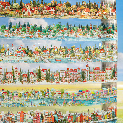 1 roll Walking Through the Town Series Watercolor Fairy Tale Tape