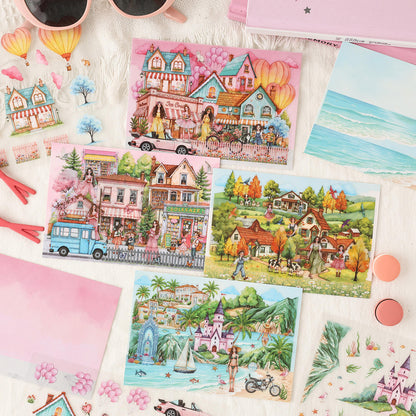 3 Sheets Gentle South Shore Creative Scenery 3D Stickers