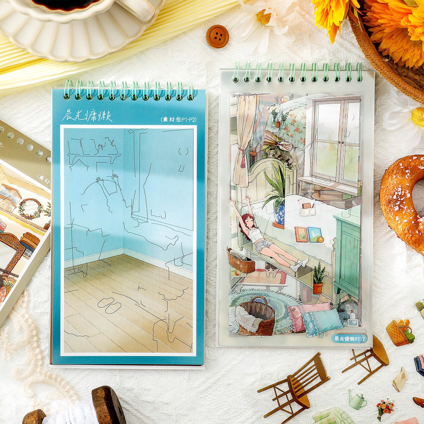 31 Pcs Notes From Living Alone Series Scene-Building 3D Sticker Book