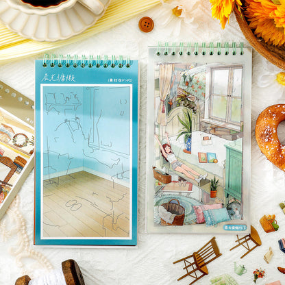 31 Pcs Notes From Living Alone Series Scene-Building 3D Sticker Book