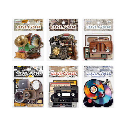 10 Pcs Vintage Voice Series Retro DIY Journaling Stickers