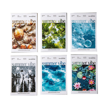 10 Sheets Summer Vibes Collection scenery elements journaling stickers