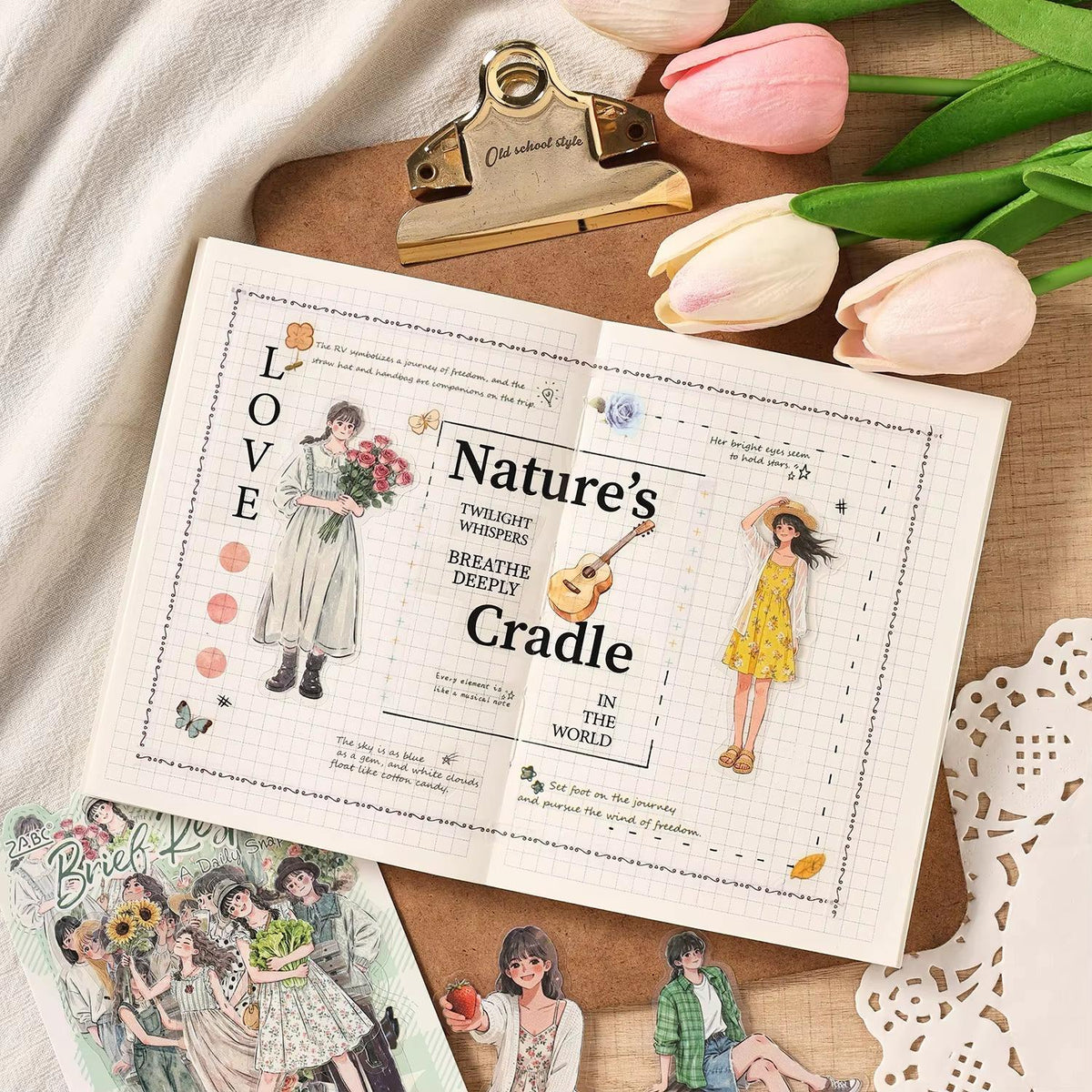 15 Pcs A Moment in Daily Life Series Cute Character Stickers for Journaling