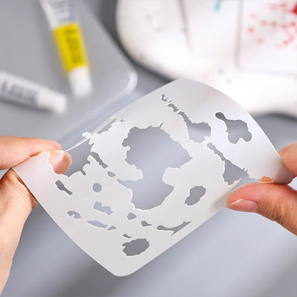 6pcs Ink Drop PET Painting Stencil Set