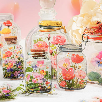 15 Pcs Bottle World Series Oil Painting Bottle Scenery Stickers