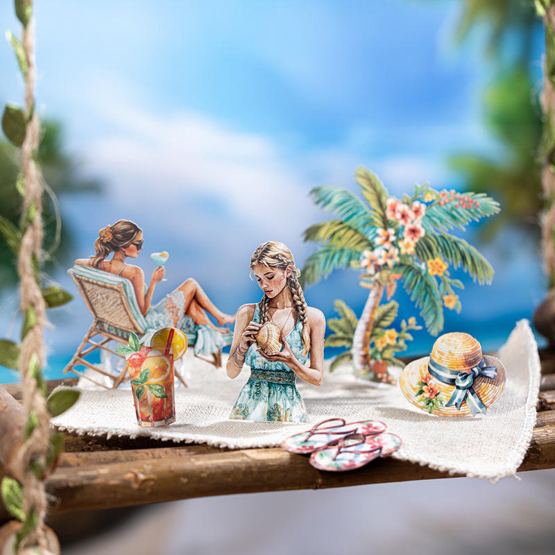 20 Pcs Summer Travel Journey Series Vintage Character stickers